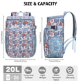 thumbnail image 3 of Travel Cooler Bag - Pioneer Flower Floral Print Pattern Camping Beer Cooler Backpack with Bottle Opener- Waterproof Insulated Picnic Backpacks - Cooler Bag for Beach, 3 of 6
