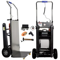 RXFSP 661LBS Capacity Heavy-Duty Electric Stair Climber Hand Truck Dolly, 500W High-Power Motor with Anti-Slip Rubber Treads for Moving