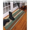 thumbnail image 3 of Retro Front Door Mat Brown Green Striped Antique Wood Background Welcome Doormat Indoor Outdoor Entrance Floor Mat Non-Slip Washable Runner Rug for Front Porch Decor 16x47 Inch, 3 of 6