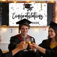 thumbnail image 5 of Class Of 2026 Graduation Banner Gold Stars Grad Party Backdrop Diploma Cap Tassel Graduation Decoration Polyester Photo Background 39 x 59 in, 5 of 9
