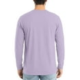 thumbnail image 5 of Dresfit Big and Tall Shirts Men Long Sleeve Thermal Tops Fall Plain Solid Color Crew Neck Muscle Shirt 2025 Slim Fit Knit Loose Fit Pullover Tops Light Purple 4XL, 5 of 7