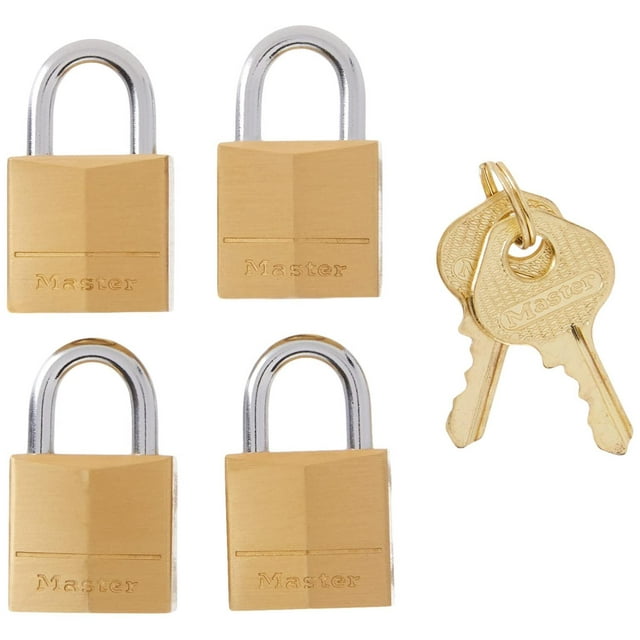 Candado Master Lock Latón Macizo 3/4 Pulgadas Llaves Iguales Paquete de 4