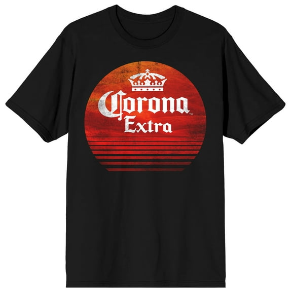 Corona Extra Red Circle Mens Black T-Shirt-Medium
