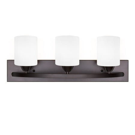 - Best Choice Products 3-Light Vanity Wall Sconce Lighting Fixture for Home, Bathroom, Bedroom w/ Frosted Glass - Bronze