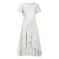 thumbnail image 4 of Robes Maxi Aguichant pour Femmes, Décontractées, à Manches Mi-Longues, d'Été, de Plage, Robe Soleil Hawaïenne, Coupe Évasée, Longue, 4 of 6