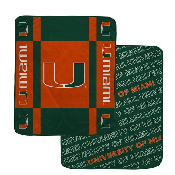 Pegasus Miami Hurricanes 60" x 70" Reverse Block Wordmark Double-Sided Ultra Cozy Blanket
