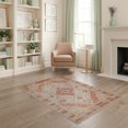 thumbnail image 2 of ODIKA Ivory Vintage Tug Distressed Ornate Border Farmhouse Bathroom Pet Friendly & Kids Safe Play for Playroom, Bedroom, Reading Nook, 2 of 7