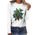 thumbnail image 1 of Pompotops T-shirt à Manches Longues Col Rond et Imprimé Femme, 1 of 7