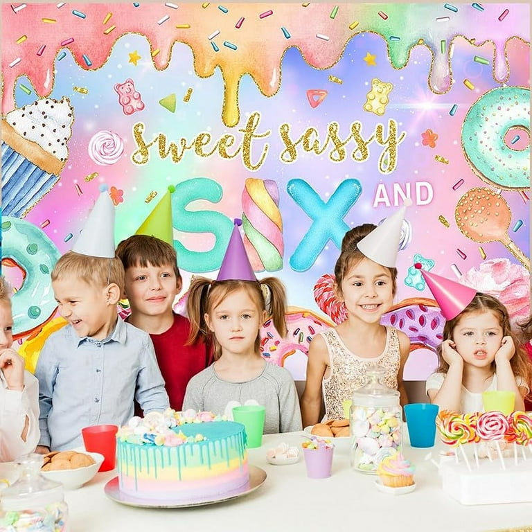 7x5ft Ice Cream Themed 4th Birthday Backdrop - Watercolor Princess Photography Background