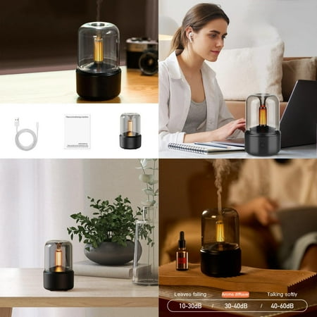 

Candlelight lamp Aromatherapy Machine Essential Oil Diffuser 120ML USB Ultrasonic Air Humidifier Mist Maker Bedroom Gift