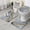 Gray Gold Marble, variant on Blue Gold Wave Marble Pattern Bathroom Rugs Sets 3 Piece,Toilet Cover Set,Absorbent Non Slip Bathroom Mats Sets with U-Shaped Contour Rug Toilet Rug Set