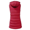 thumbnail image 6 of shqvo Women Long Vest Solid Color Sleeveless Hood Puffer Vest Zip up Winter Puffer Vest Outwear with Pockets Casual Lightweight Vest Coat, 6 of 7