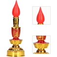 thumbnail image 3 of nipocaio Candle Lamp, Flower Buddhist Light LED Consumption Chinese Style Traditional Retro Buddhist Decor Lamp for Yoga (Double Bright Electric Candle), 3 of 5
