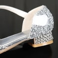 thumbnail image 7 of WEIGFI Infant Todder Girls Sandals Open Toe Soft Sole Bow Sparkle Everyday Wear Heeled School Comfort Summer Performance Dance Wear Adjustable Strap Funny Holiday Shoes,Silver,14-14.5 Years, 7 of 7