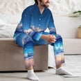 thumbnail image 7 of Hirioo Starry Night Ocean View for Men's Pajama Sets 2 Piece Pjs Men's Long-Sleeved Pajama Set Button Down Sleepwear,S-XXL-X-Large, 7 of 7