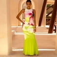 thumbnail image 5 of Vibrant Floral Color-Block Maxi Dress (L, Green), 5 of 6