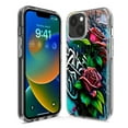 thumbnail image 2 of MUNDAZE Case for Apple iPhone 15 Plus Hybrid Shockproof Slim Hard Soft TPU Shell Heavy Duty Protective Phone Cover - Red Roses Graffiti Painting Art, 2 of 5