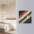 thumbnail image 4 of Yayeee Toggle Light Switch Wall Plate 2-Gang 4.56"x4.48" Decorative Outlet Cover, Beige Stripes, 4 of 7
