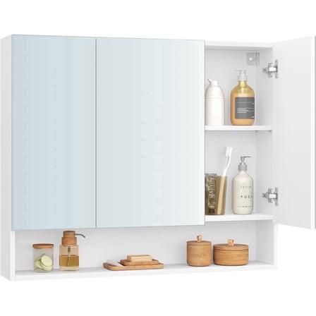 Medicine Cabinet Mirror, Bathroom Mirror with Storage, Bathroom Mirror Cabinet, Wall Mirror Cabinet, Open Compartment, Adjustable Shelves