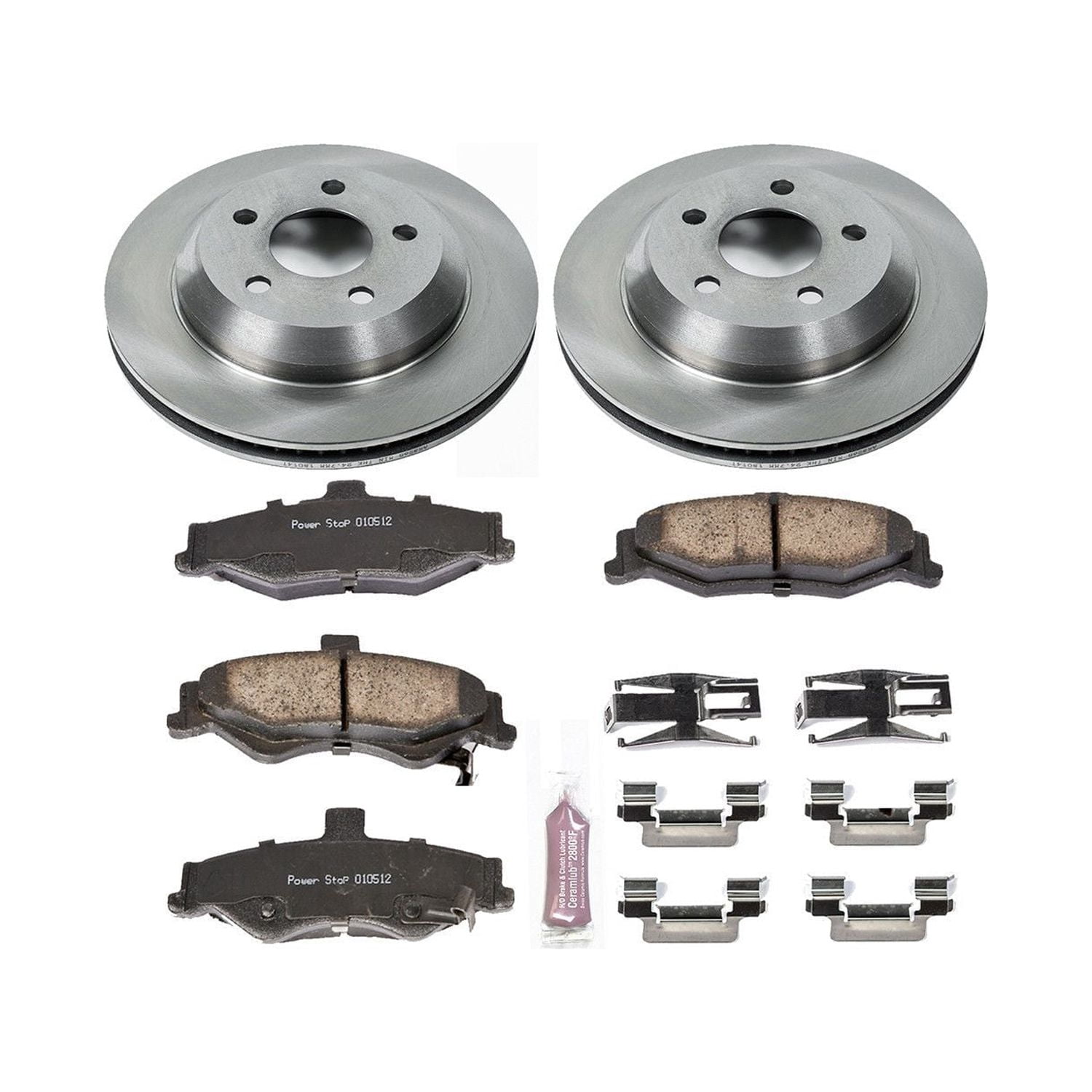 Power Stop Rear Stock Replacement Brake Pad and Rotor Kit KOE1568
