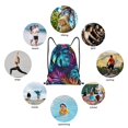 thumbnail image 6 of Honeii Colorful Tropical Leaves Print Drawstring Backpack,Drawstring Bags String Backpack Gym Cinch Sack Backpack Sport Bag Draw-Small, 6 of 6