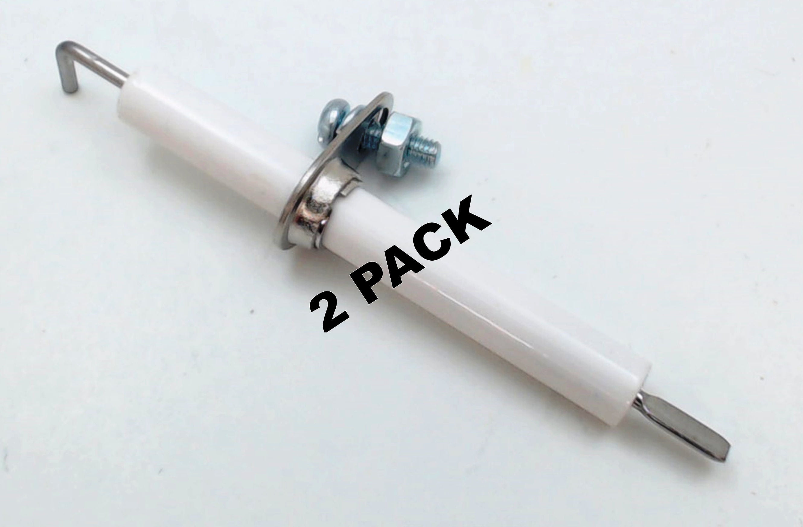 2 Pk Ceramic Gas Grill Ignitor Electrode with Mounting Bracket for