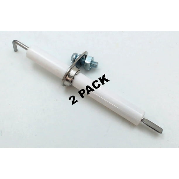 2 Pk Ceramic Gas Grill Ignitor Electrode with Mounting Bracket for