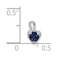 thumbnail image 3 of 14k White Gold September Synthetic Birthstone Heart Charm, 3 of 3
