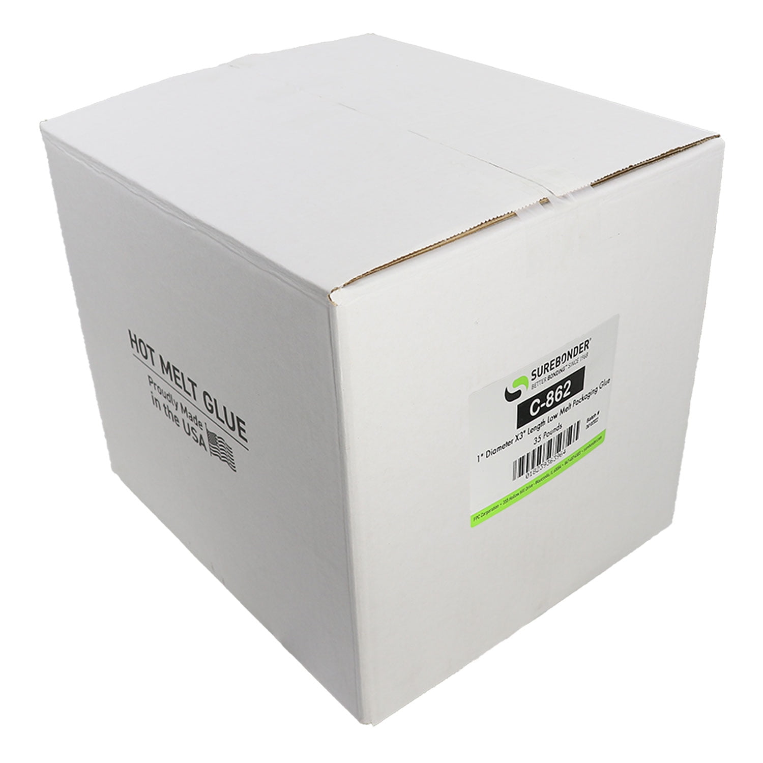 C-862 Low Temperature Packaging Hot Melt Glue Sticks - 1" x 3" | 35 Lb Box
