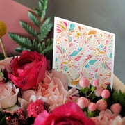 3drose, Funky Bright Neon Colors Doodle Foliage Leaves Modern Nature Abstract Design, 6 Greeting Cards with Envelopes