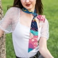 thumbnail image 4 of Wukai Colorful Whimsical Earth Print Hair Scarf for Women Fashion Silky Satin Headscarf Wrap Breathable Lightweight Neck Scarves For Handbag Accessories, 4 of 6