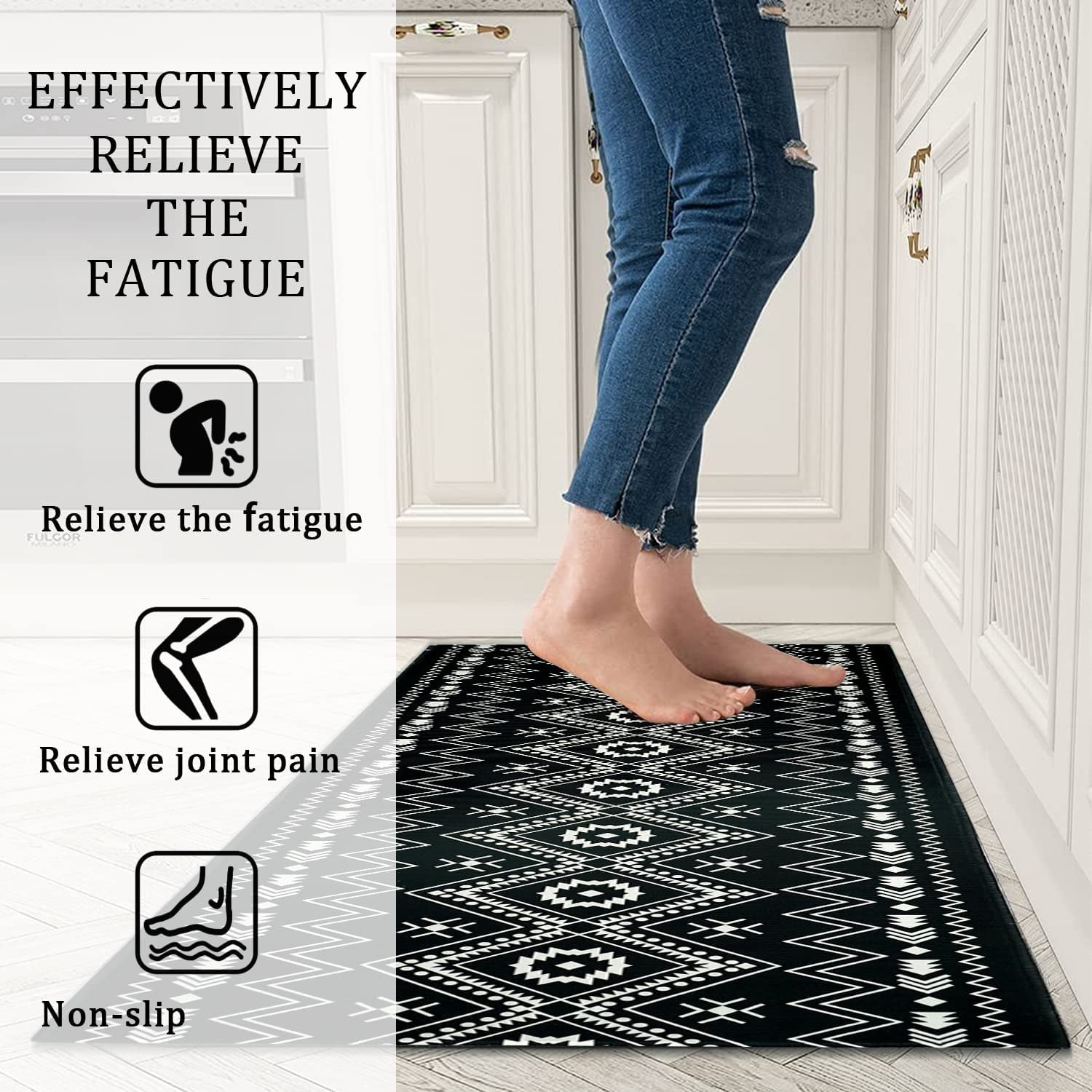 HEBE Boho Anti Fatigue Kitchen Rug Sets 2 Piece Non Slip Cushioned Mats for  Floor Waterproof Carpet Runner for Sink Laundry Standing - Yahoo Shopping