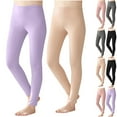 thumbnail image 2 of Base Leggings for Women Solid Fleece Lined Warm Yoga Pants Seamless Comfy Soft High Waist Tights 2024 Winter Bottoms, 2 of 3
