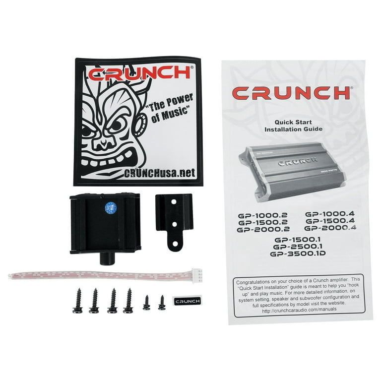 Crunch GP-2500.1 Mono Amplifier, 2500W, Black/Red, 6.1 lbs, Low