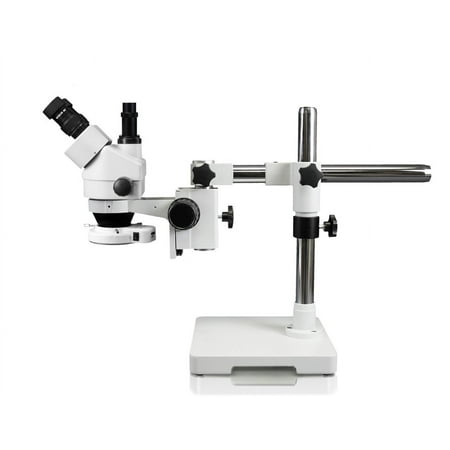 Vision Scientific Trinocular Zoom Stereo Microscope  10x Widefield Eyepiece  0.7x—4.5x Zoom Range  7x—45x Magnification Range  Single Arm Boom Stand  144-LED Ring Light with Intensity Control price history on PriceWatchPro