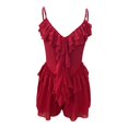 thumbnail image 1 of Heiheiup Robes pour Femmes 2024 Robe Aguichant à Bretelles à Col en V pour Femme Volants Combinaison Mode Robe, 1 of 9