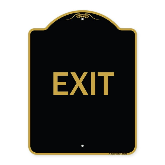 SignMission A-DES-BG-1824-24042 18 x 24 in. Designer Series Sign - Exit 1, Black & Gold