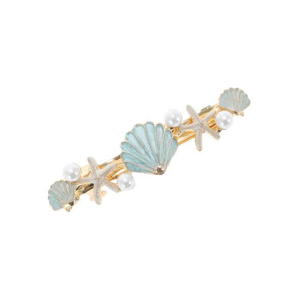 Vocoste 1 Pc Shell Starfish French Barrette Hair Clips Hairdo Clip for Home Blue