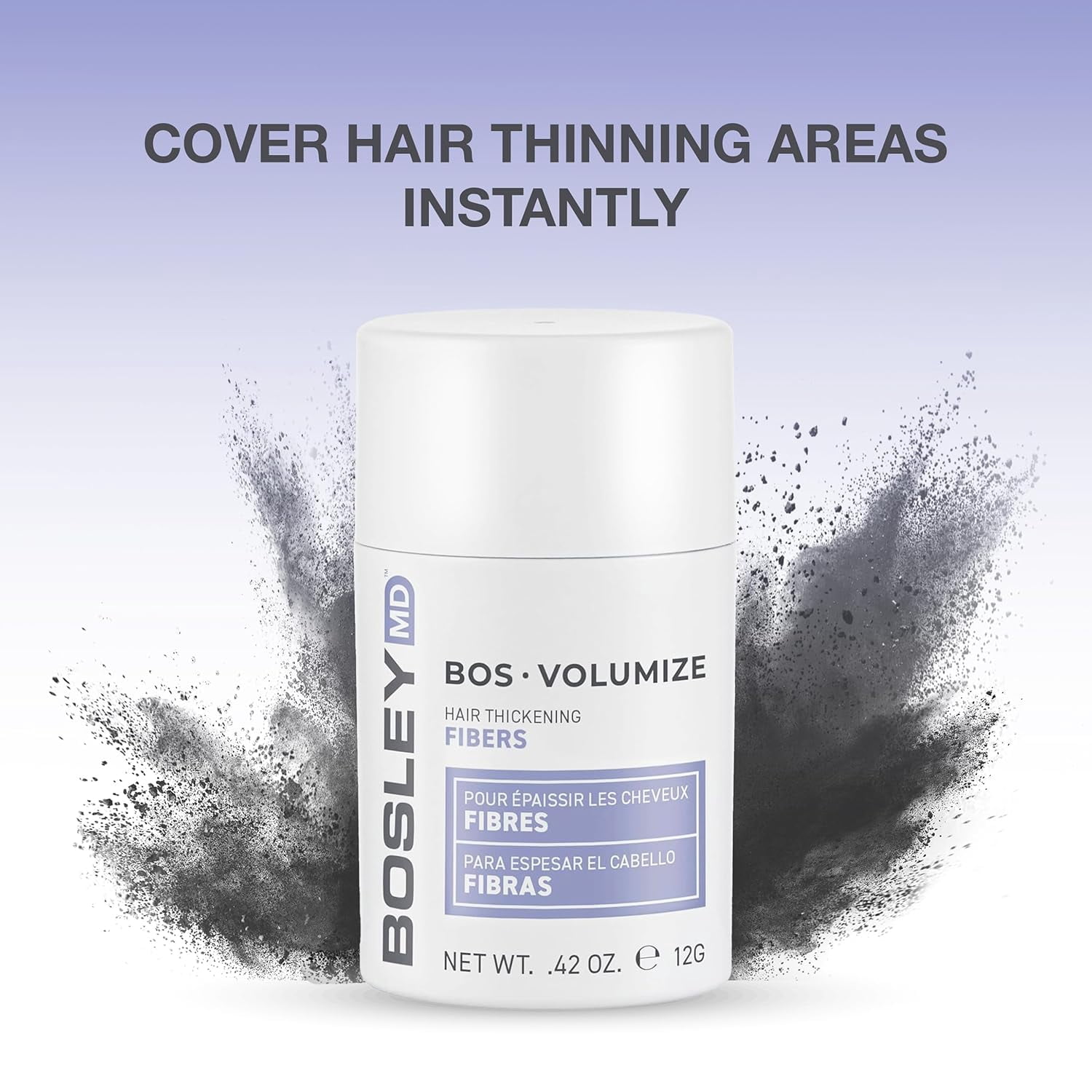 BosVolumize Hair Thickening Fibers - Black, 12 g