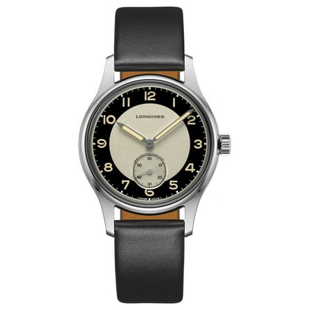 Longines Heritage Classic Black & Silver Dial Leather Strap Men's Watch L2.330.4.93.0