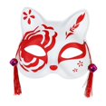 thumbnail image 1 of Yinanstore Demi-Visage Chat Drôle Halloween pour Fête Jeu de Rôle Rouge et Blanc, 1 of 8