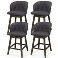 thumbnail image 1 of Costway 4 PCS Counter Height Bar Stools Fabric Upholstered Island Stools with 360° Swivel Seat Gray, 1 of 8