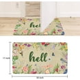thumbnail image 3 of Hello Floral Decor Door Mat - Spring Summer Welcome Mats Outdoor Color Flowers Doormat Non Slip Rubber Flowers Decorative Front Door Mats Indoor Rug 17" x 30", 3 of 6