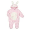 Infant Girls Plush Pink Sweet Snow Bunny Snowsuit Baby Pram Snow Suit