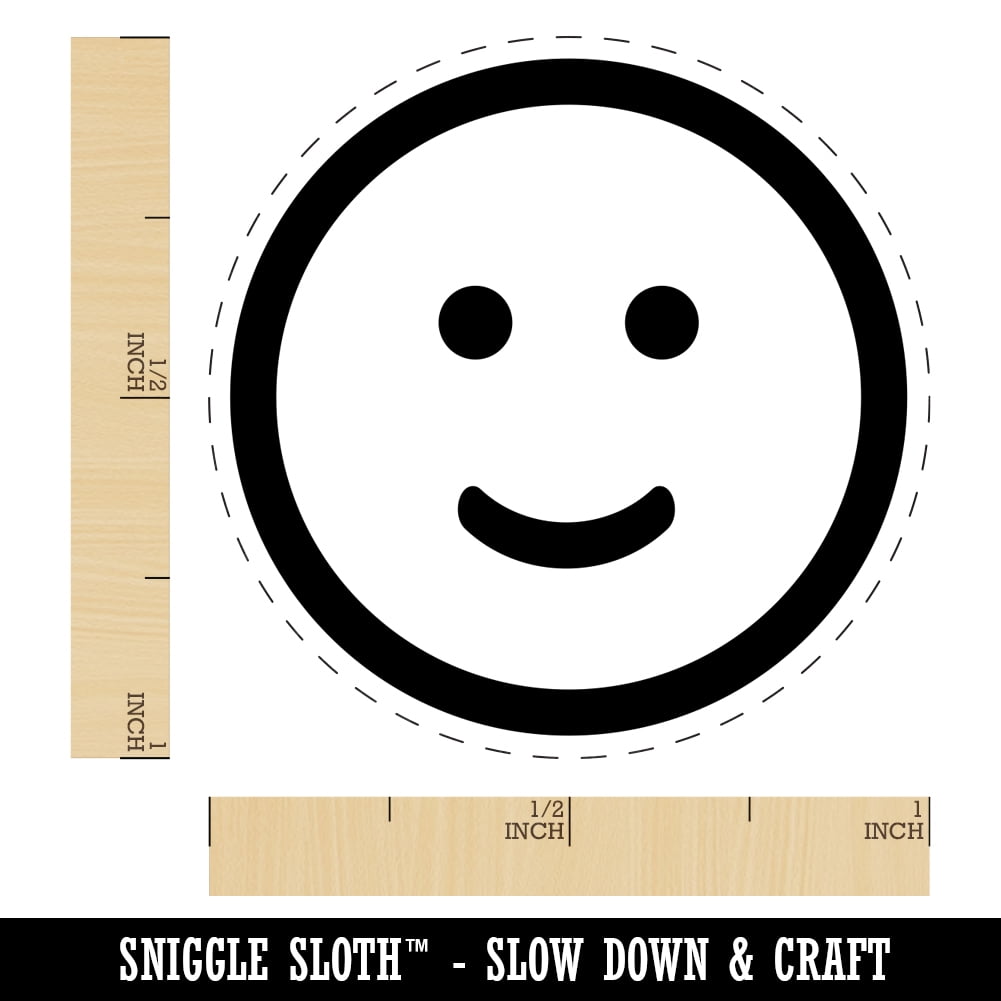 Happy Face Smile Good Job Self-Inking Rubber Stamp Ink Stamper - Brown Ink - Medium 1 Inch