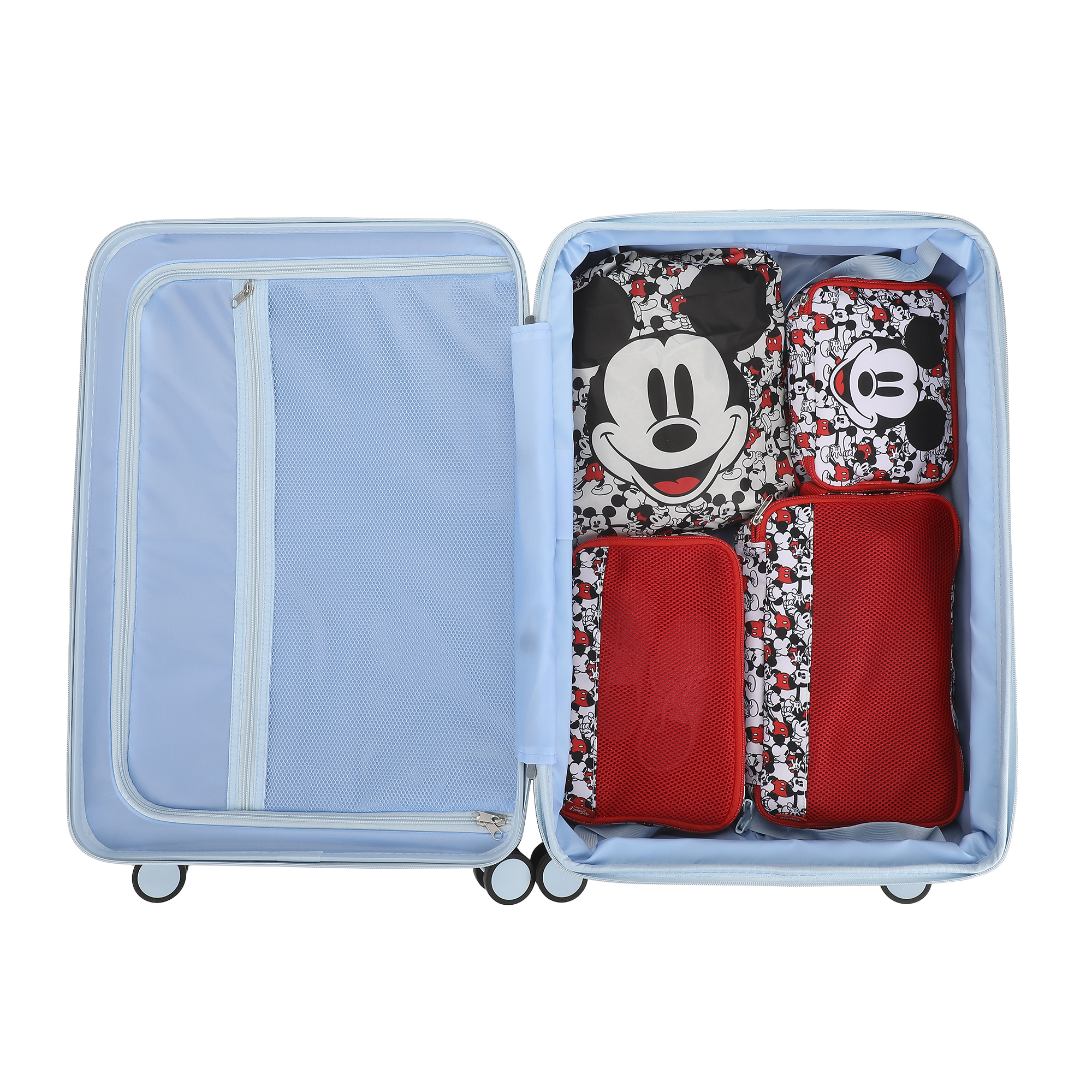 Disney Mickey Mouse Character Face 4-Piece Packing Cube & Laundry Bag Set