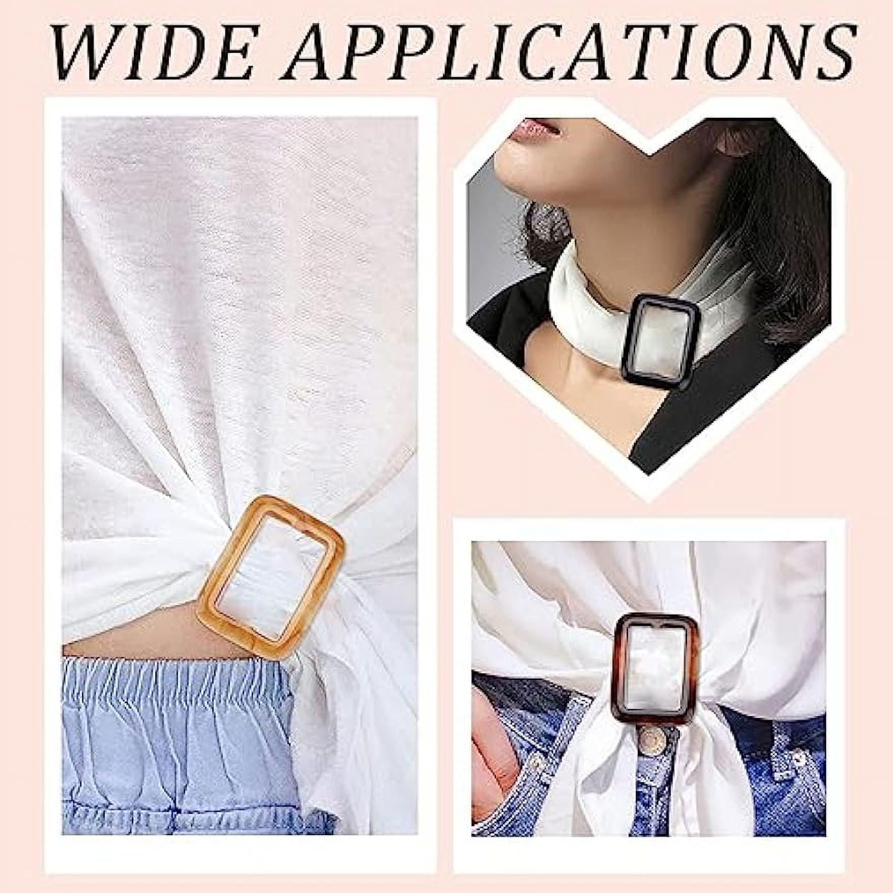 GORGECRAFT 10pcs 5 Colors Silk Scarf Ring Clip T-Shirt Tie Clips Gold Silver Metal Round Circle Clip Buckle Clothing Ring Wrap