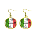 thumbnail image 1 of Sketch de la bandera de México cocina ronda cactus Ear Dangle Golden Drop Earring Jewelry Mujer Unbranded M, 1 of 3