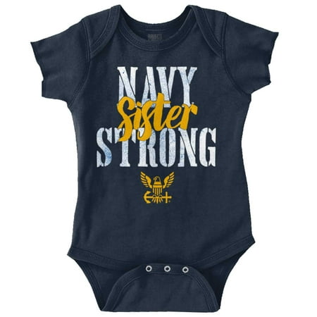 

United States Navy Proud Sister Strong Bodysuit Jumper Girls Infant Baby Brisco Brands 24M