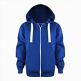 thumbnail image 2 of KPOPLK Boys Jacket- Soft Woven Zip Up Hooded Shirt Kids Long Sleeve Solid Sweatshirts for Boys Dark Blue Size 4-5 Years, 2 of 5